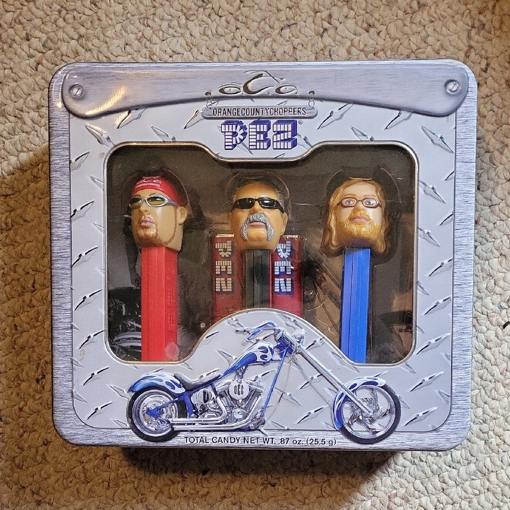 Orange County Choppers (OCC) PEZ Dispenser Set - Red, Black, Blue